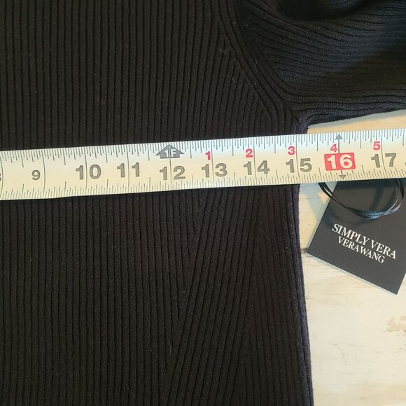 Simply Vera Wang Black Sweater Top Dress Flowy Skirt Staple Basic Gilmore NEW L - Picture 7 of 9
